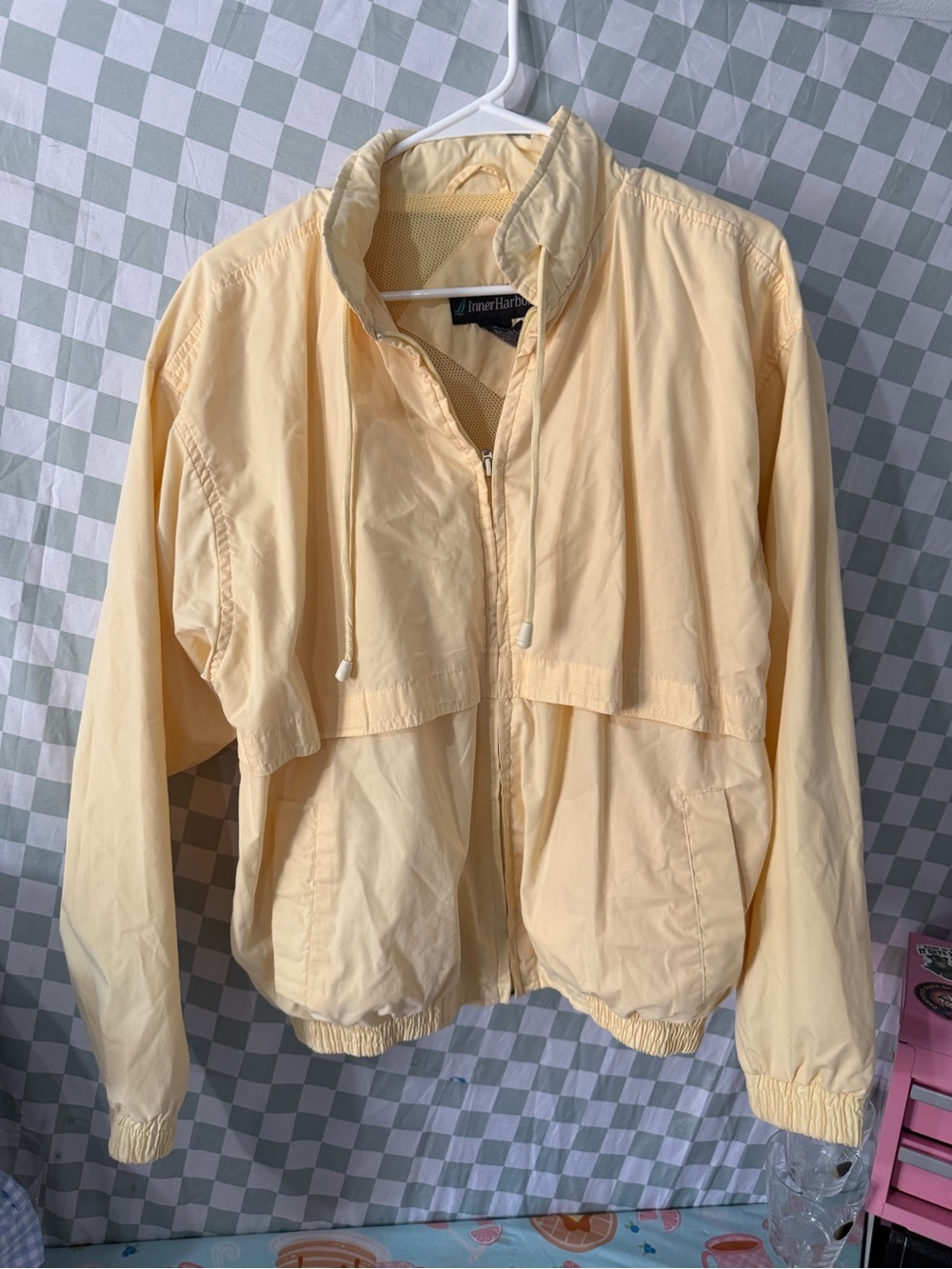 Light Yellow Utility Windbreaker Jacket by